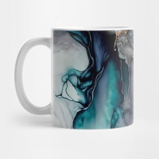 Turquoise Twilight - Abstract Alcohol Ink Resin Art Mug